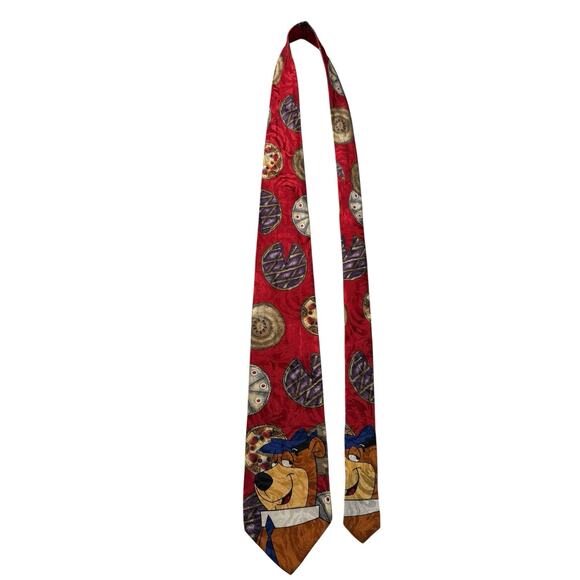 Hanna Barbera Tie Rack Yogi Bear Pies Cartoon Vintage Novelty Necktie - Picture 2 of 7